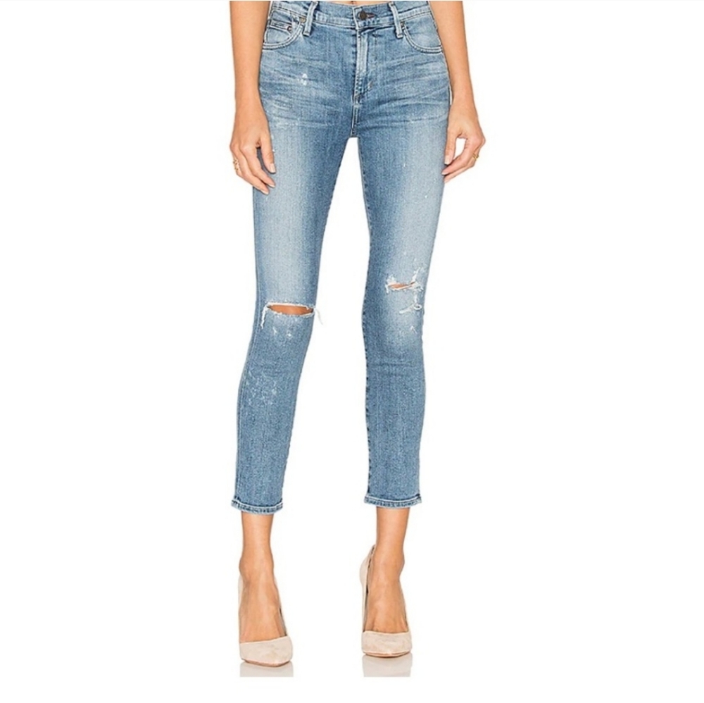Citizens of Humanity High Rise Distressed Skinny Jeans